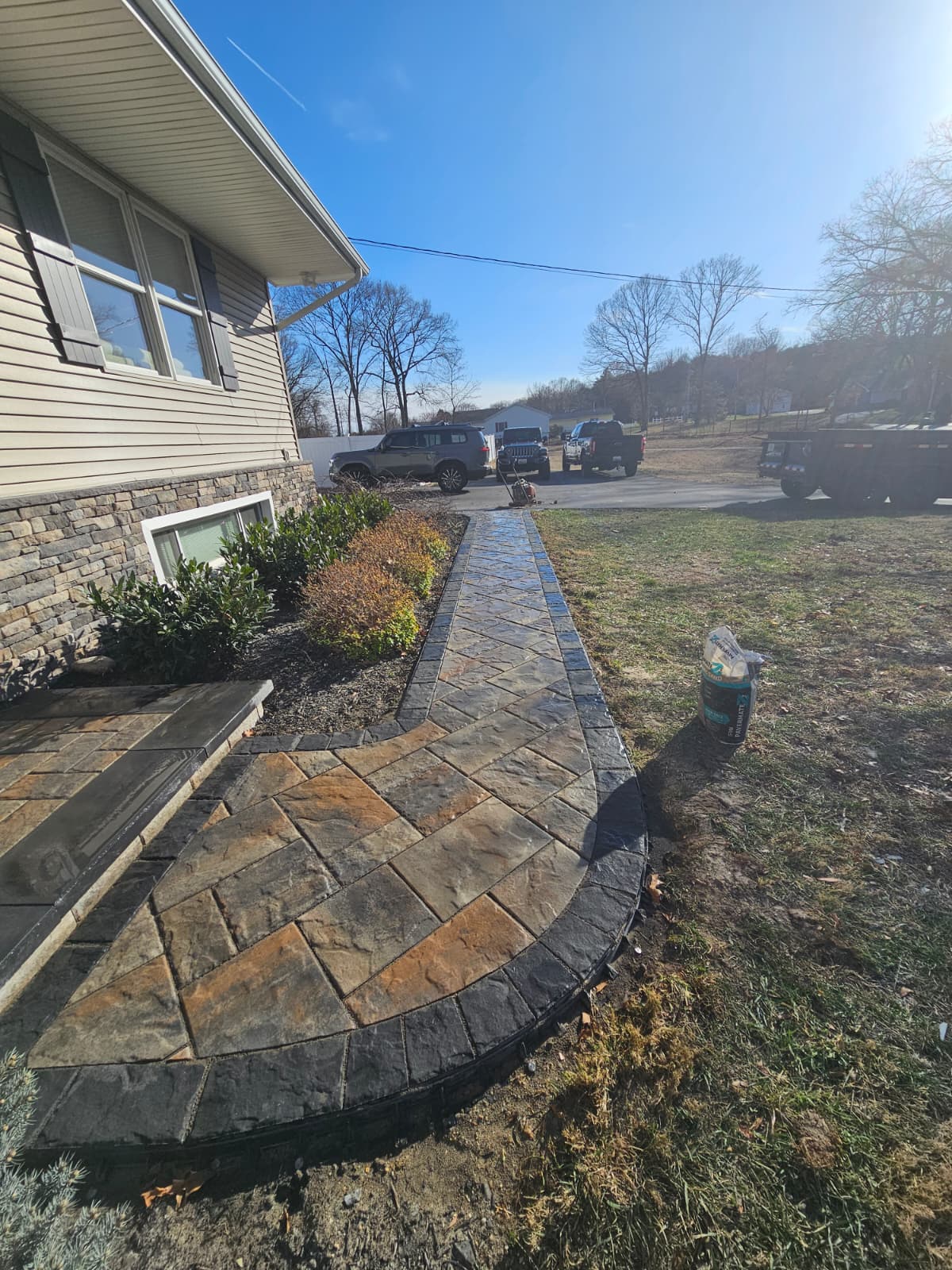 Concrete Pool Patios, Pavers Pool Patios, Retaining Walls, Travertine Installation, and Fire Pits. Background
